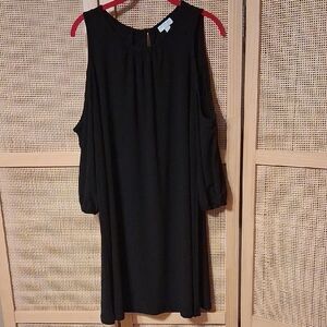 New York & Company Black Stretch Dress Size L